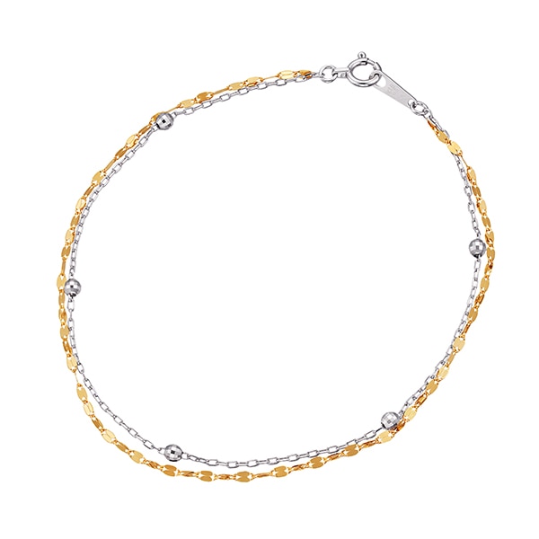 K18イエローゴールド/K18ホワイトゴールドブレスレット(RBL052