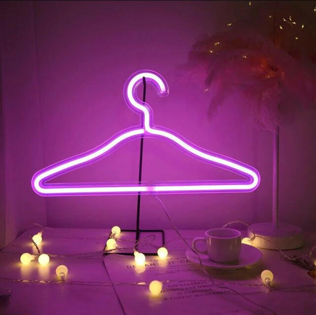 Led Neon Light Clothes Hanger For Home Bedroom Wall Decor Lights