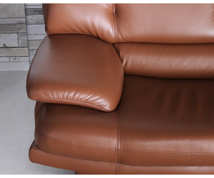 輸入家具 ドイツレザー使用 キャメルソファ カイザー 三人掛け