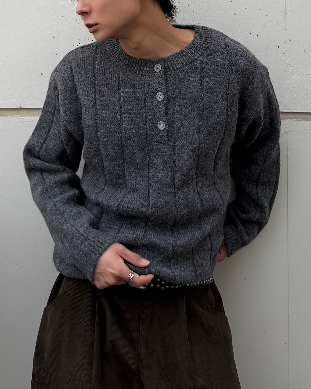 即納】ミックスカラーショートボタンニット TO5046 – YOLO（ヨロ