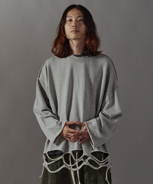 Theater code トレーナー スウェット Distressed sweatshirt/ダメージ