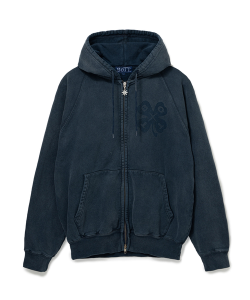 BoTT（ボット） パーカー Washed Lucky Logo Zip Hoodie メンズ