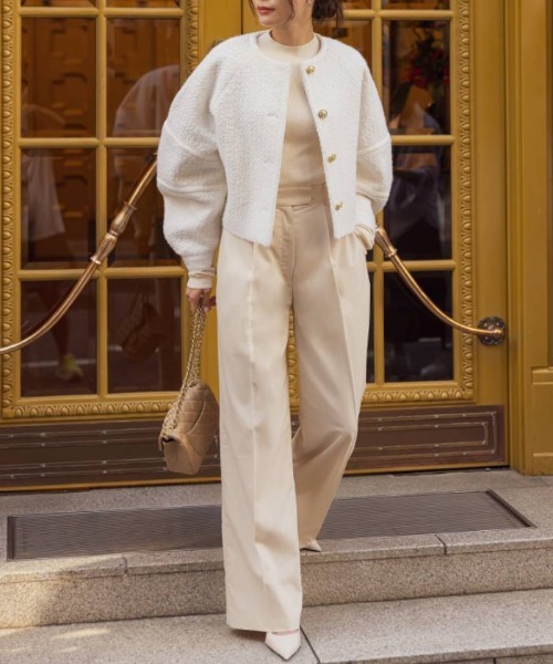 AMBIENT（アンビエント） ジャケット ノーカラージャケット ツイード