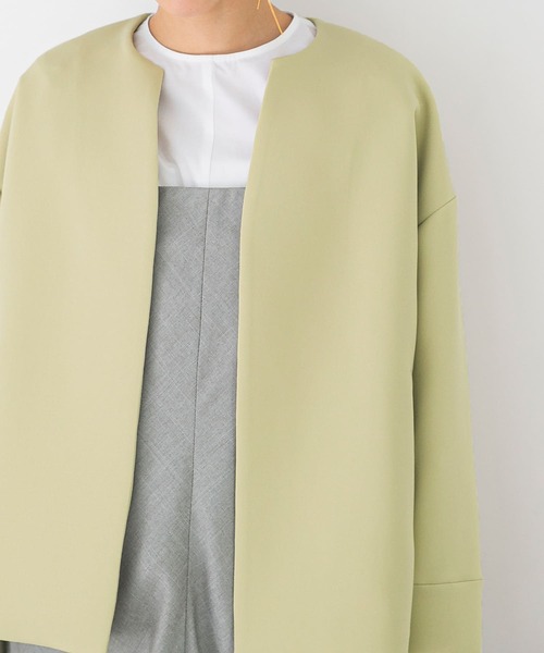 ジャケット ノーカラージャケット UVカットトリプルクロスショート