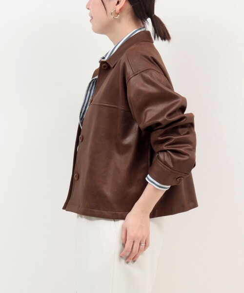 MICO COULIER（ミコクリエ） ブルゾン アウター ストレッチレザー