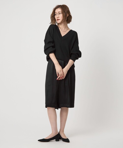 conte ニット セーター 「conte」ハイゲージ ディープVネックニット