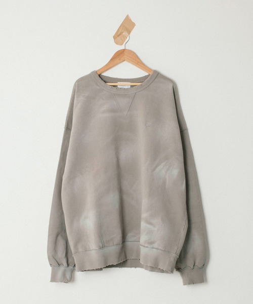 Camphor wood トレーナー スウェット damage fade processing cw logo