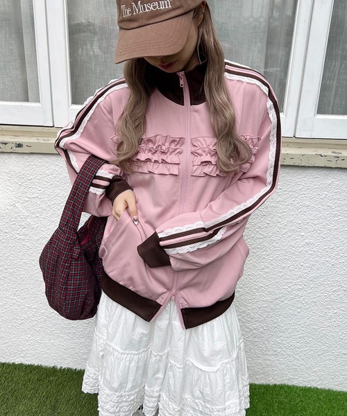 WC ジャージ フリルギャザートラックジャケット レディース : ZOZOTOWN