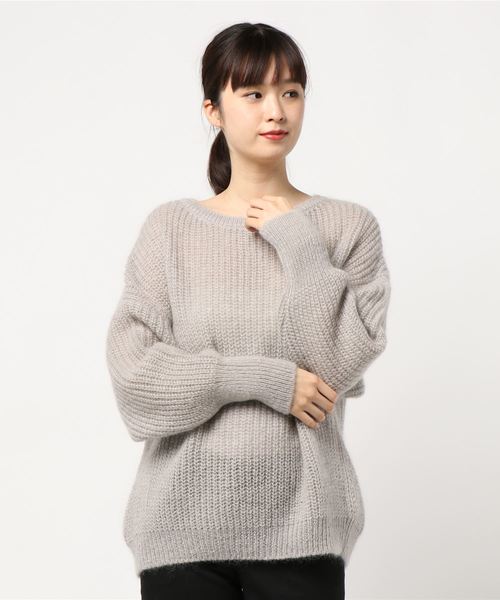 IENA（イエナ） ニット モヘヤ混ボートネックワイドプルオーバー