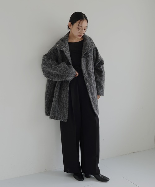 hellam（ヘラム） ステンカラーコート コート シャギースタンドカラー