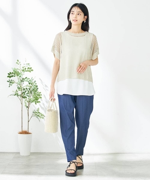 a.v.v（アー・ヴェ・ヴェ） タンクトップ ノースリーブ ラウンドヘム