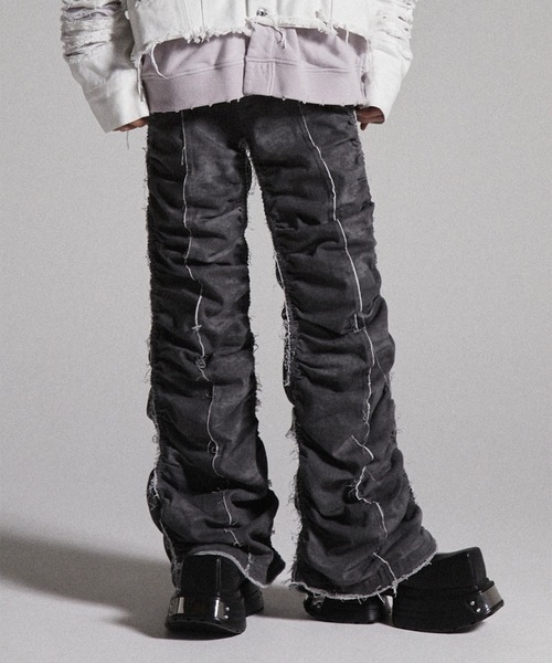 GRANCY カーゴパンツ 「GRANCY」Shirred Damage design Cotton Pants