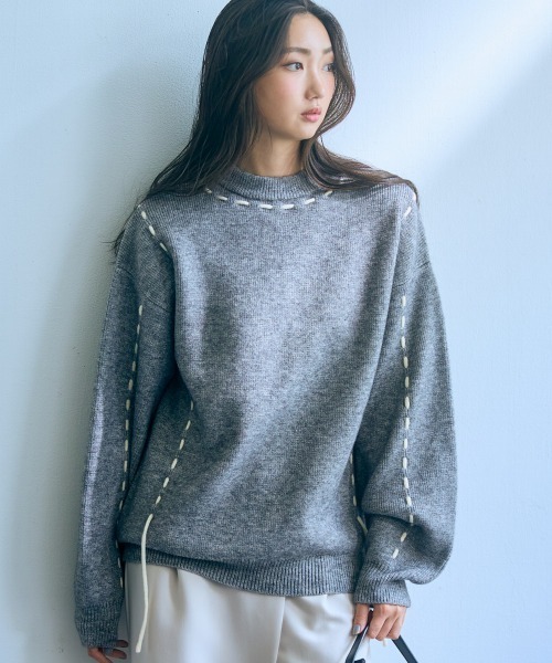 slattgir（スラットジール） ニット セーター 高身長 ハンドステッチ