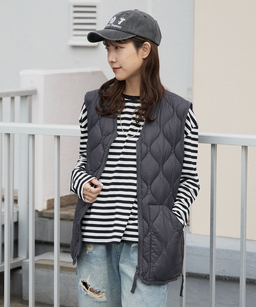 TAION（タイオン） ダウンベスト ベスト MILITARY V NECK W-ZIP DOWN