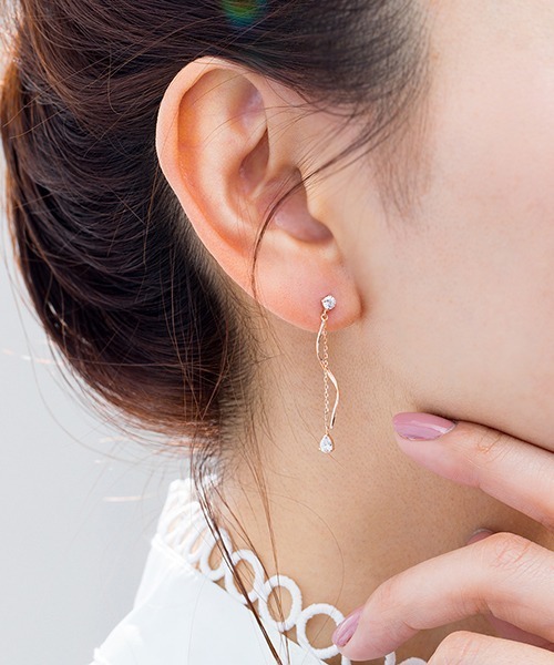 Canal4℃（カナルヨンドシー） ピアス K10ピンクゴールド ロング ピアス