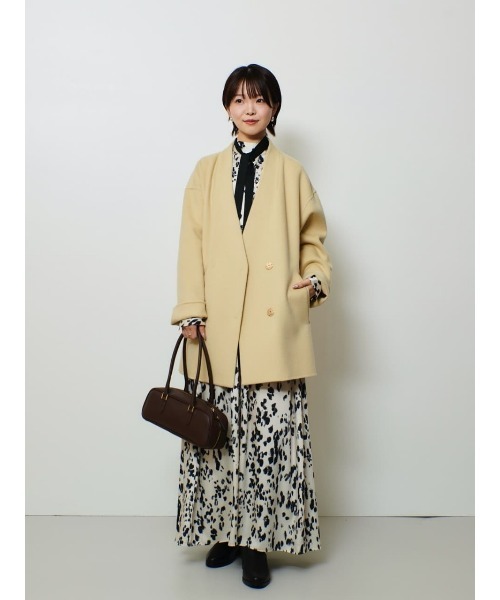 allureville（アルアバイル） ノーカラーコート コート カシミヤ混