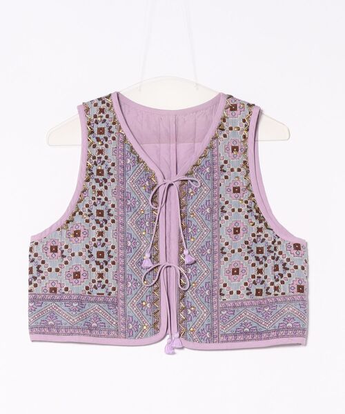sara mallika（サラ マリカ） ベスト ジレ KAREENA SQUARE PRINT BEADS