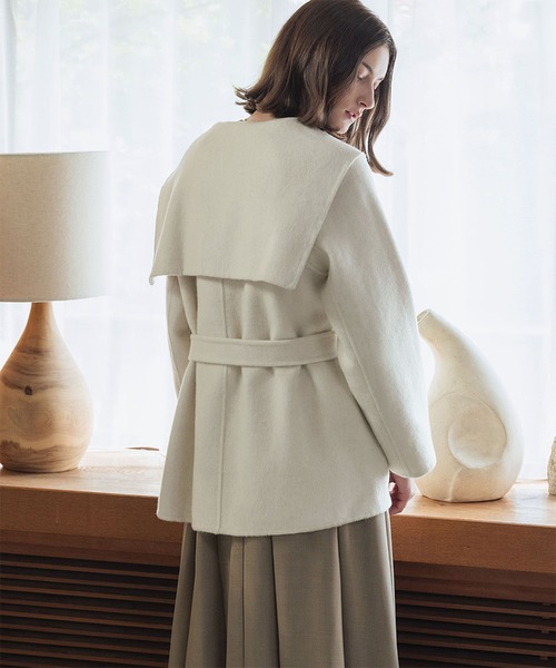 ELFRANK ピーコート pコート 「ウール70％」セーラーカラー ウール