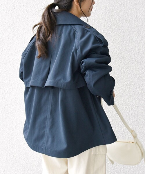 SHIPS any トレンチコート コート any: 「洗濯機可能」ショート