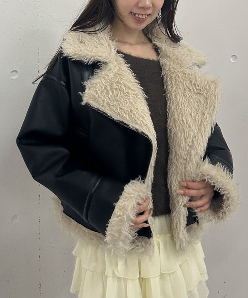 archives（アルシーヴ） ムートンコート ボアコート フェイクレザー