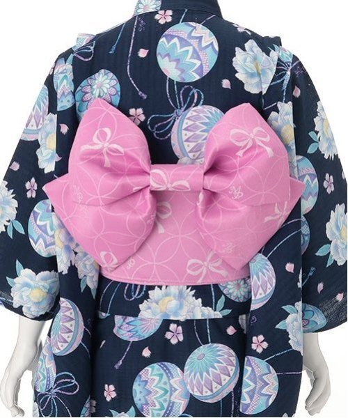 mezzo piano 浴衣 手毬フラワー柄 浴衣 キッズ 子供 女の子 : ZOZOTOWN