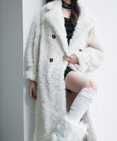 VEILA コート チェスターコート フェイクファーロングコート