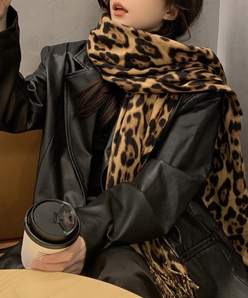 c.u.l マフラー ストール ヒョウ柄 レオパード マフラー ストール