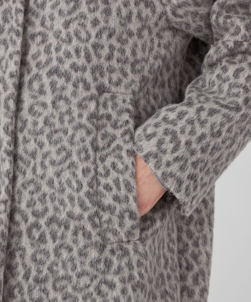 TOMORROWLAND collection ノーカラーコート コート アニマルシャギー