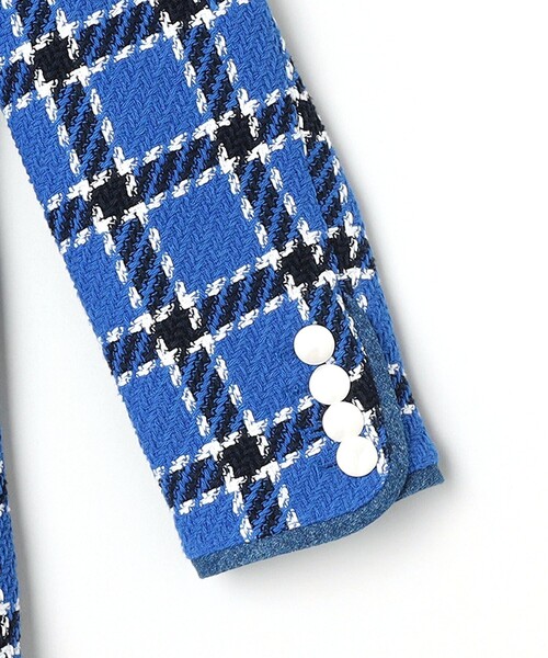 quaranciel ジャケット ノーカラージャケット quaranciel: ブルー