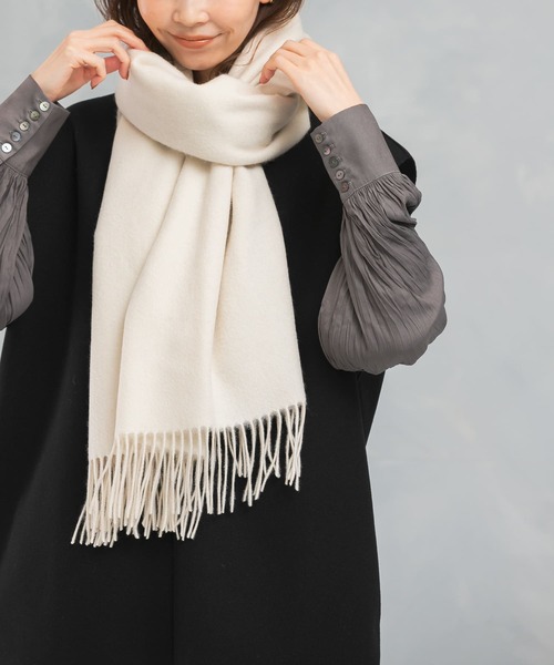 ストール マフラー カシミヤ混無地ストール レディース : ZOZOTOWN