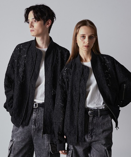 CLEL（クレイル） ブルゾン アウター 「CLEL」Jacquard Lace MA-1