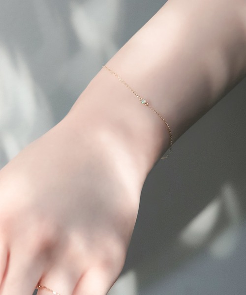 Phoebe（フィービー） ブレスレット 「K10」1粒カラーストーン
