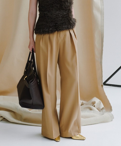 anuans（アニュアンス） スラックス パンツ ミッドウェイトツータック