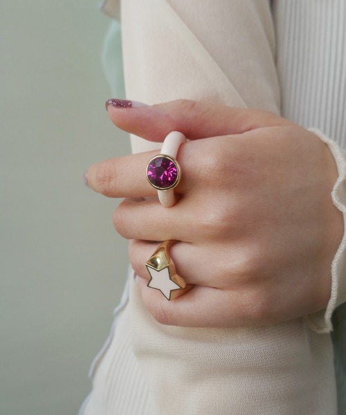 LOVE BY e.m.（ラブバイイーエム） 指輪 リング ピンクスワロフスキー