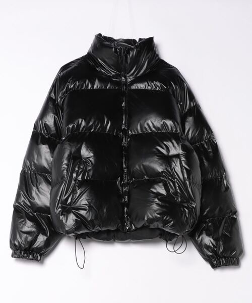 ダウンジャケット ダウン a.p.o.v. シャイニーキルティングオーバー