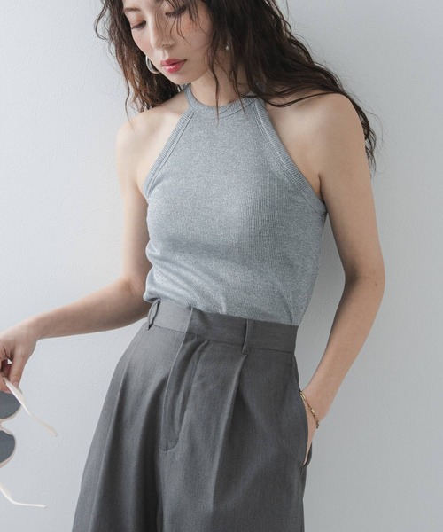 bohmal（ボマール） キャミソール ホルターネックラメタンク