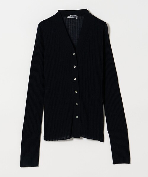 conte カーディガン 「conte」シアー リブ Vネックカーディガン