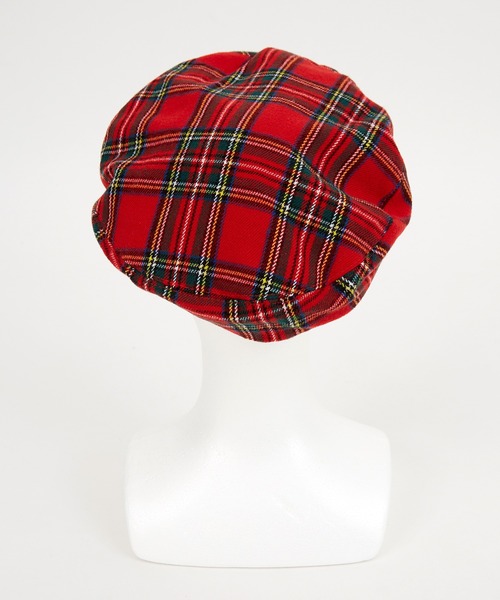 帽子 ベレー帽 an meets zakka タータンチェック柄アクリルベレー帽