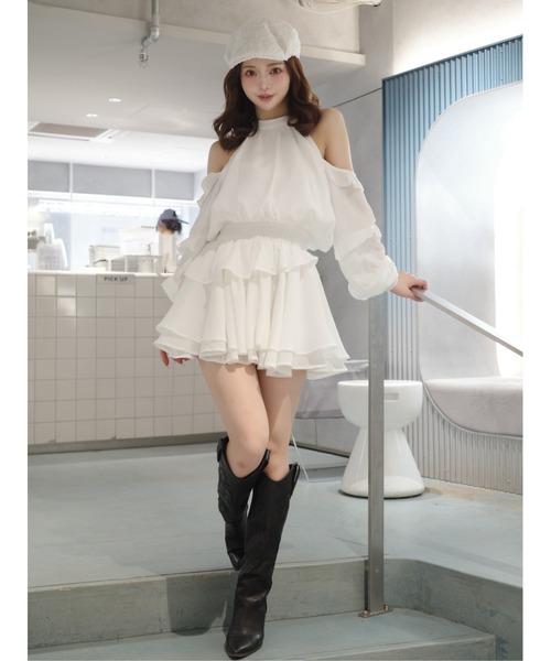 Darich（ダーリッチ） ワンピース ボリュームシフォンミニワンピース