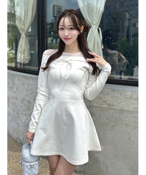 Darich（ダーリッチ） ワンピース デコルテシアーカットミニワンピース