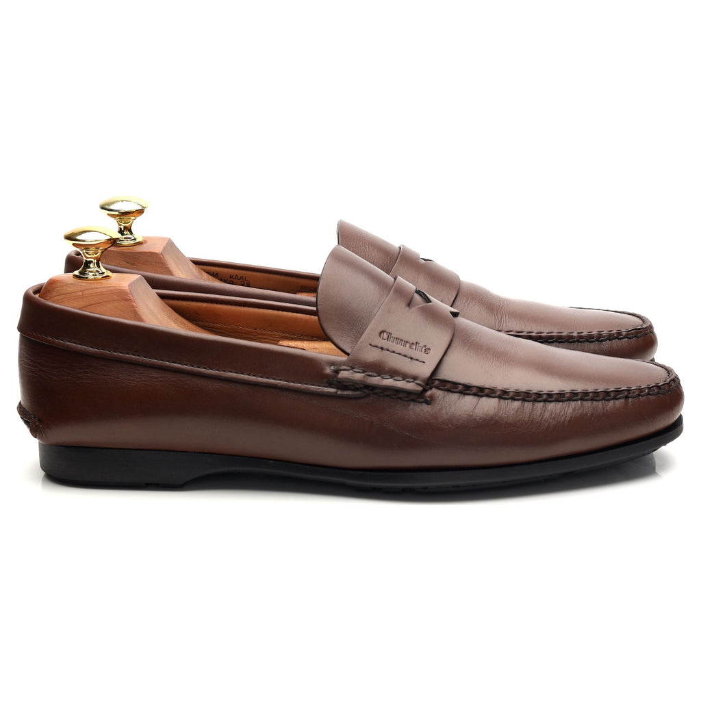 カール」ブラウンレザーローファー UK 7.5 - Abbot's Shoes