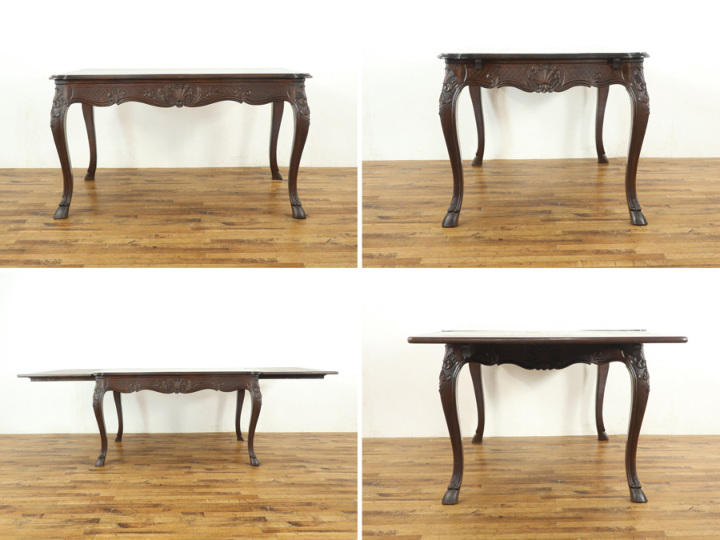 ダークカラーの天板拡張式ダイニングテーブル 70156 アンティーク家具