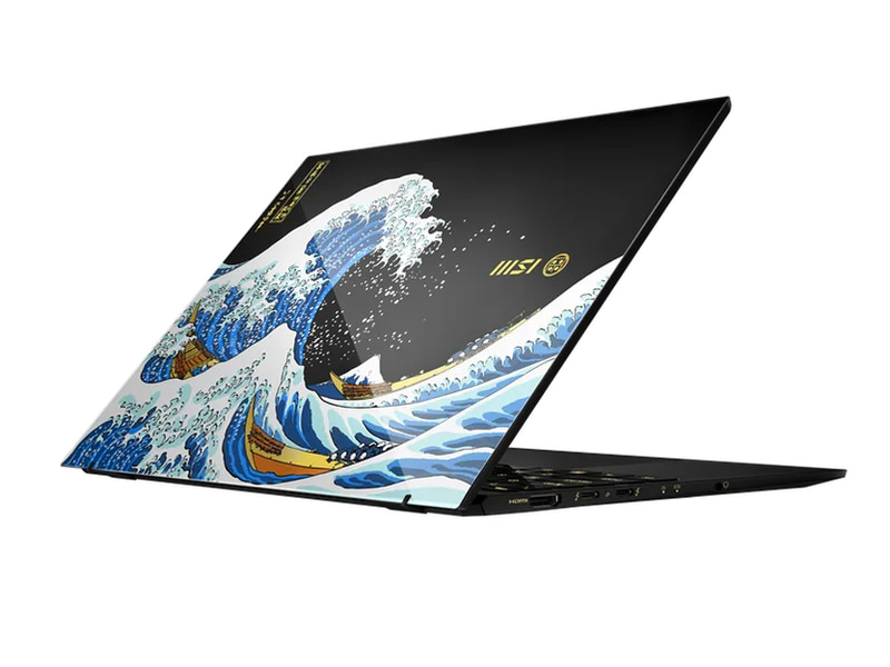 MSI、ノートPCに漆絵・金箔を使用した「浮世絵エディション