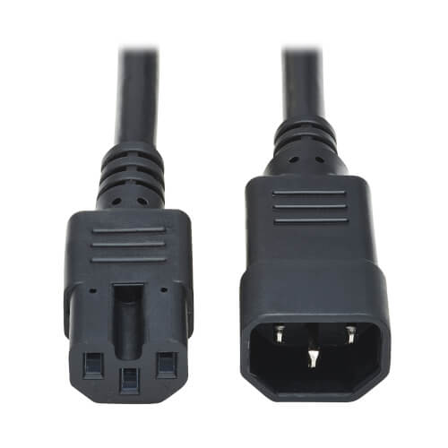 C14 to C15 Power Cable, 14 AWG, 2 ft, Black | Eaton