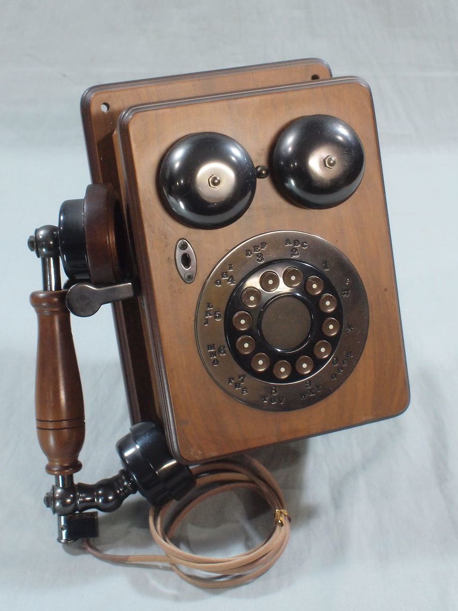 □② ユピテル工業 CL-D50 クラシックテレフォン 木製 壁掛け電話機