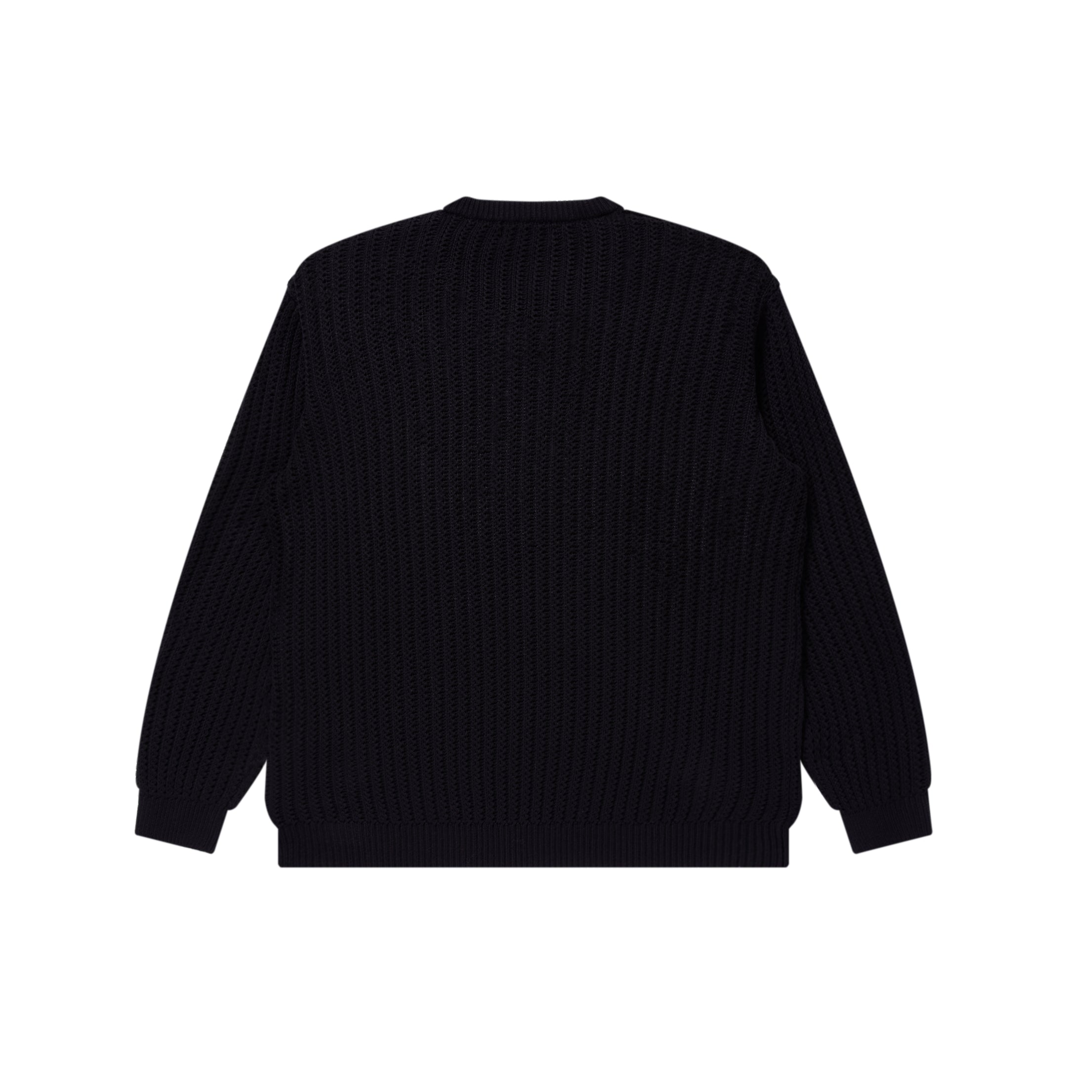 OG LABEL WAFFLE KNITTED CREW BLACK – BlackEyePatch
