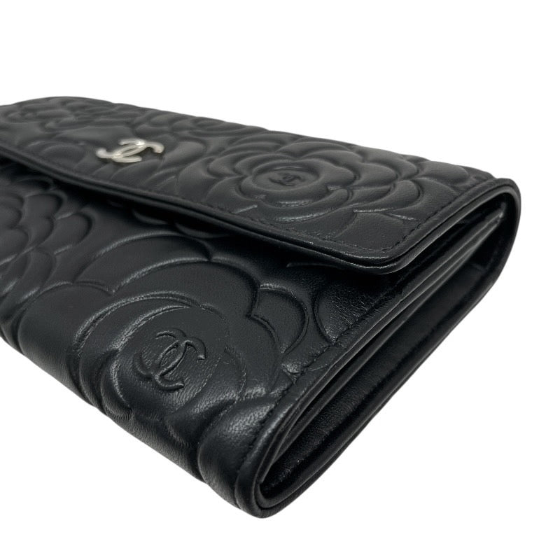 未使用品】【CHANEL】シャネル カメリア フラップ ロングウォレット
