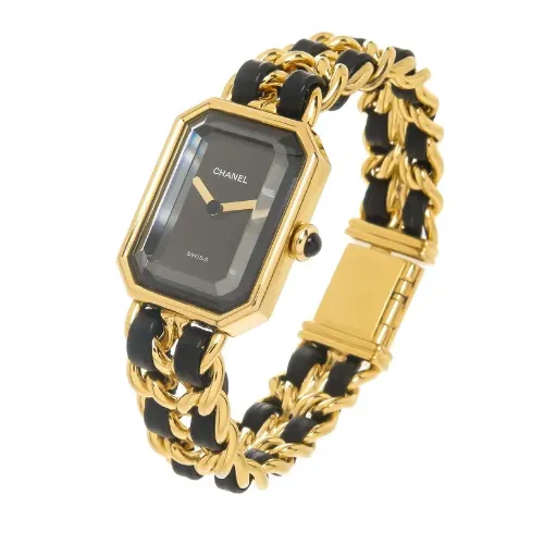 プルミエール GP/革 QZ ブラック文字盤 ゴールド 時計｜ブランド買取