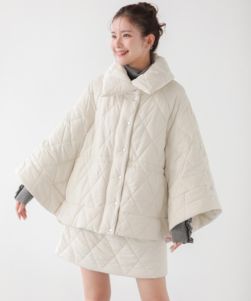 中綿キルティングポンチョ（ポンチョ）｜Fit more（フィットモア）の