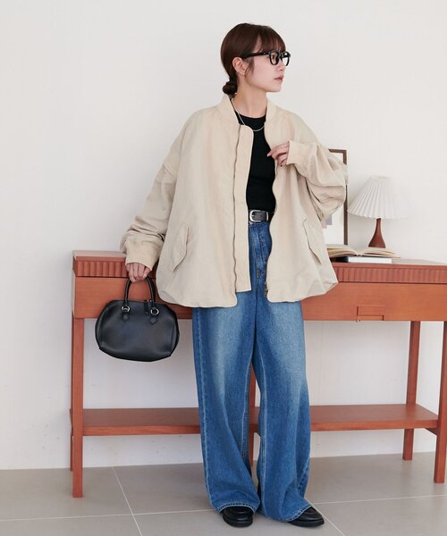 軽量/袖取り外し可/ユニセックス】ライトメモリー2WAYボンバーブルゾン